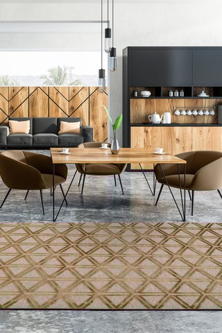 Tapete em lã Acobreado e cinzento