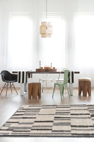 Tapete em tela de juta Enya Bege e cinzento