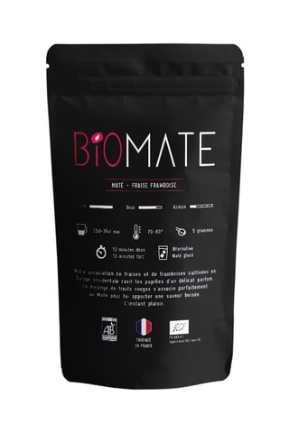 Maté Fraise Framboise Bio -  Sachet de 150 g