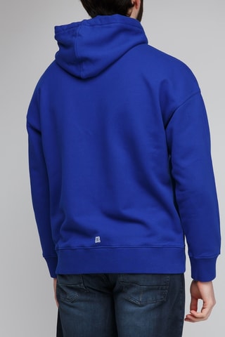 Sweat slim à capuche - Bleu
