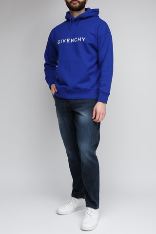 Sweat slim à capuche - Bleu