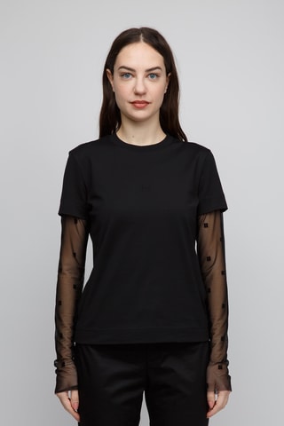 Top trompe-l'oeil - Noir