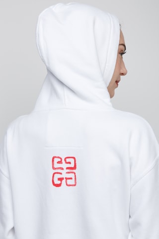 Sweat regular à capuche - Blanc