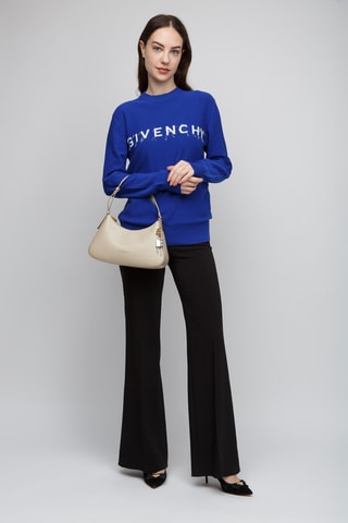 Sac porté épaule en cuir Lucky Lock Basic Small - Beige