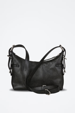 Sac bandoulière en cuir Voyou Basic Mini - Noir