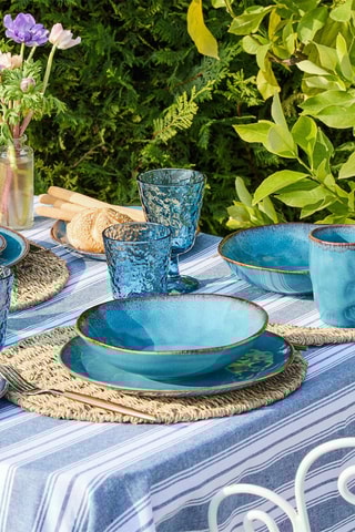 6 pratos de sobremesa em porcelana Nordik - Azul