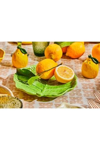 6 pratos de sobremesa em arenito Relief 23 x 21 x 3 cm