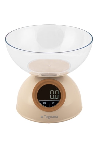 Balança alimentar e tigela Iridea