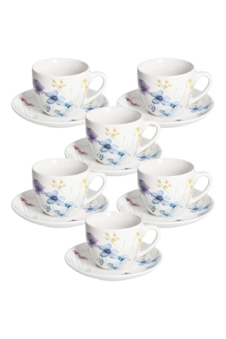 6 chávenas de chá em Bone China Iris Florenne