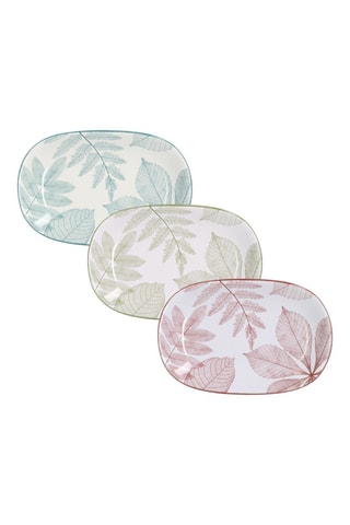 3 pratos de serviço em porcelana Portata Natura - 28 x 18 x 3 cm