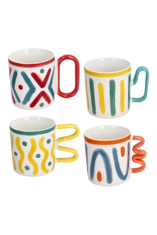 4 canecas em new bone China Iris Vietri - 30 cl