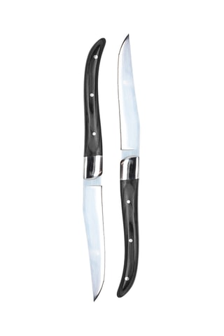 2 facas de bife em aço inoxidável