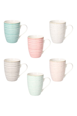 6 canecas em porcelana Iris - 34 cl