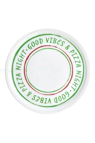 Tabuleiro para piza em porcelana Pizza Night - 31 cm