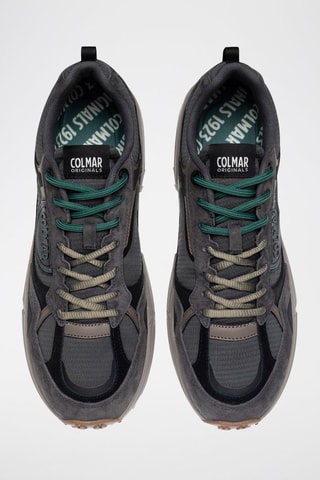 Sapatilhas em nobuck - Cinzento e preto