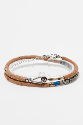 Bracelet Argenté et café