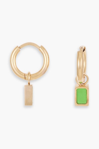 Boucles d'oreilles - Doré et vert clair