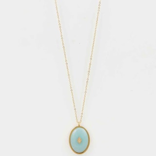 Collier - Acier inoxydable & amazonite turquoise