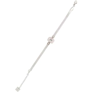 Bracelet - Acier inoxydable argenté & quartz rose