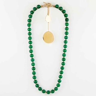 Collier - Acier inoxydable doré & malachite verte 