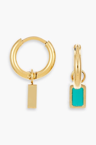 Boucles d'oreilles Doré et turquoise