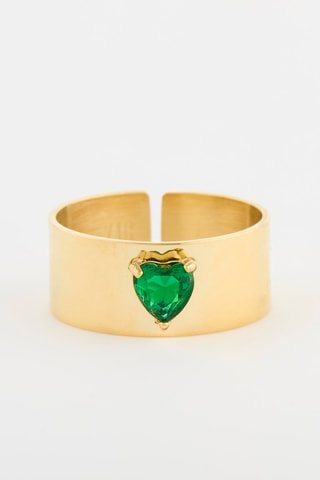 Bague - Doré et vert