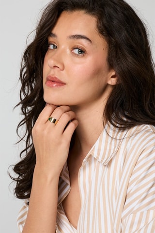 Bague - Doré et vert