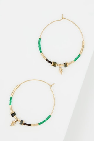 Boucles d'oreilles - Doré et vert