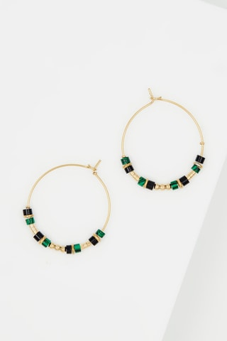 Boucles d'oreilles - Doré et vert
