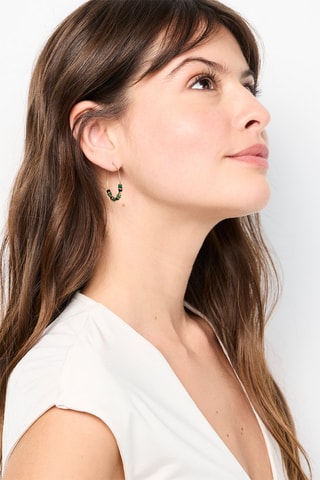 Boucles d'oreilles - Doré et vert