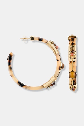 Créoles - Marron et beige