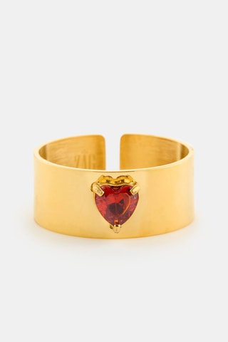 Bague - Doré et rouge