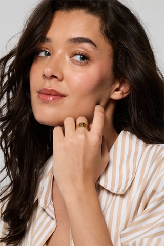 Bague - Doré et rouge