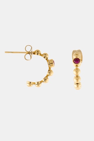 Boucles d'oreilles - Doré et fuchsia