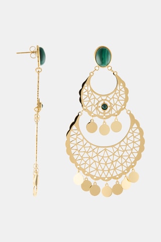 Boucles d’oreilles - Doré et vert