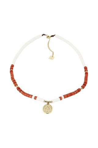 Collier - Doré et rouge brique