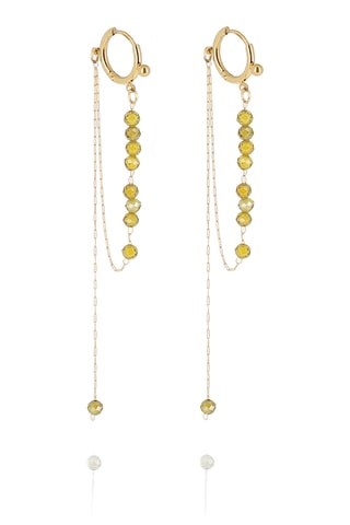 Boucles d’oreilles - Doré et vert clair