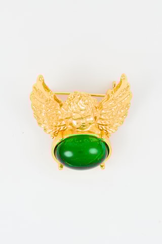 Broche - Doré et vert
