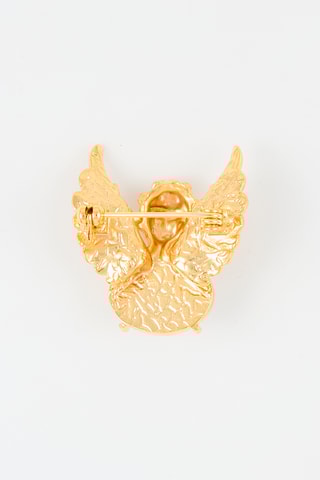 Broche - Doré et rouge