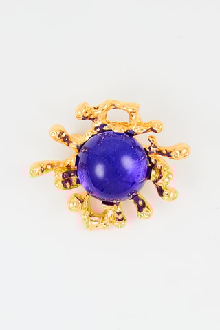 Broche - Bleu marine et doré