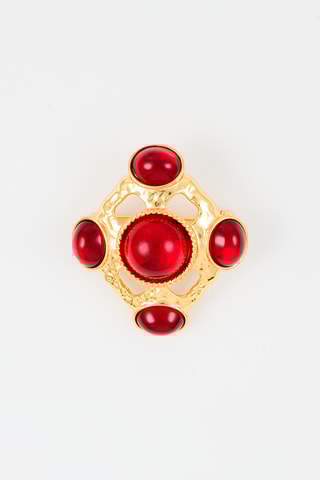 Broche - Rouge et doré