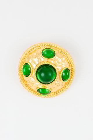 Broche - Doré et vert