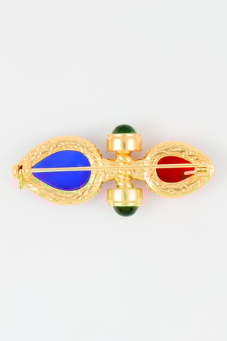 Broche - Doré et rouge