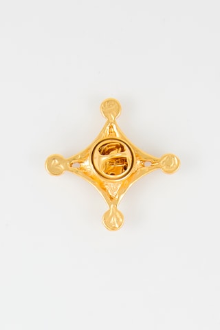 Broche - Doré et rouge