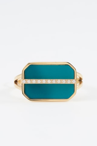 Bague Doré et turquoise