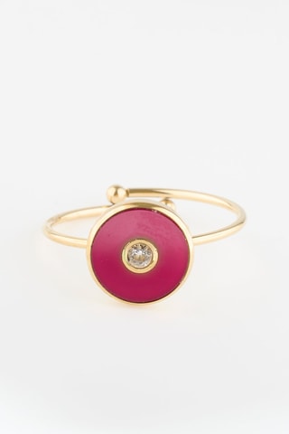 Bague Doré et fuchsia