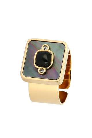 Bague - Nacre et onyx