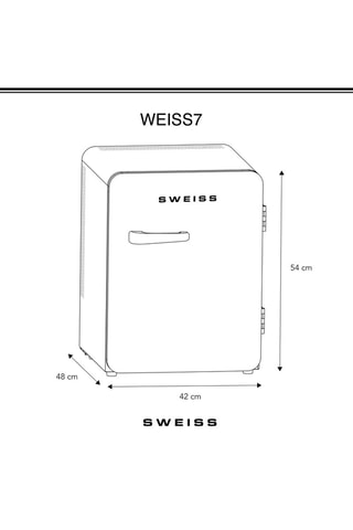 Mini frigorífico vintage Sweiss - Classe E - 31 l