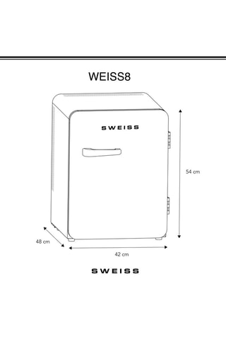 Mini frigorífico vintage Sweiss - Classe E - 31 l