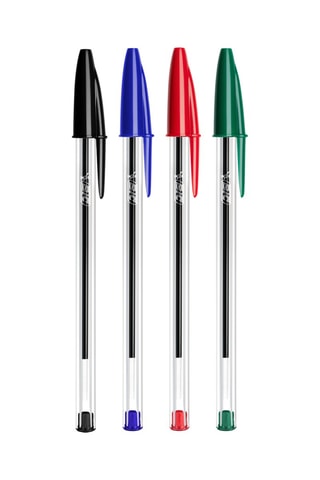 27 Balpennen Cristal - 4 Inktkleuren